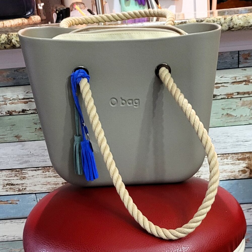 O Bag Greige with Rope Handles Tote Bag